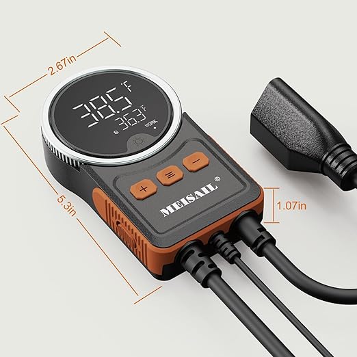 Temperature Controller can be Used for aquaculture, Plant mat Heating, Reptile Thermostat, with Load line Over-Temperature Protection and Dual Sensor auto-Safety Calibration