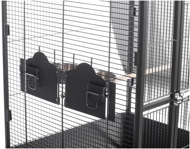 Mid-Century Marvel Bird Cage with Retro-Inspired Design, Durable Construction, Spacious Interior, and Elegant Finish for Stylish Black Hammertone