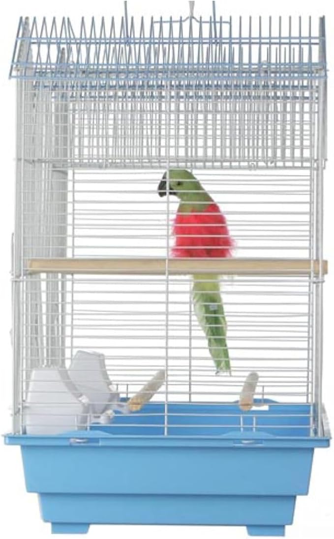 Renaissance Rhapsody Triple Roof Bird Cage with Elegant Multi-Tiered Design, Durable Construction, Spacious Interior Green