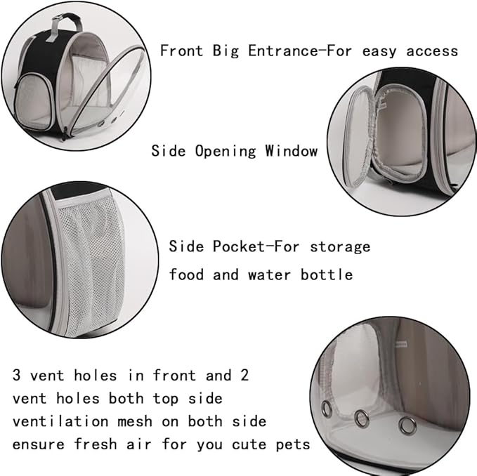 Guinea Pig Carrier Backpack,Lizard Backpack Carrier,Space Capsule Clear Bubble Window Astronaut Reptile Carrier Backpack for Bearded Dragon,Sugar Glider,Bunny (Pink, Backpack)