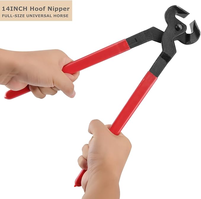 7 PCS Farrier Tool Kits Professional Hoof Trimming Farrier Tools for Horses Cattle Goat Donkey Pig,Includes 14 Inch Hoof Nipper,Hoof Rasp,Hoof Trimmers,Hoof Knife and Brush,Mini Hoof Rasp,Carry Bag