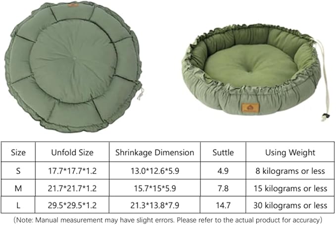 AYONS Pet Pad for Cats & Small Dogs - Deep Gray & Dark Green, S/M/L Sizes, Soft Comfortable Sleeping Cushion, Non-Slip Bottom Rest Bed, Washable Indoor Cuddle Mat