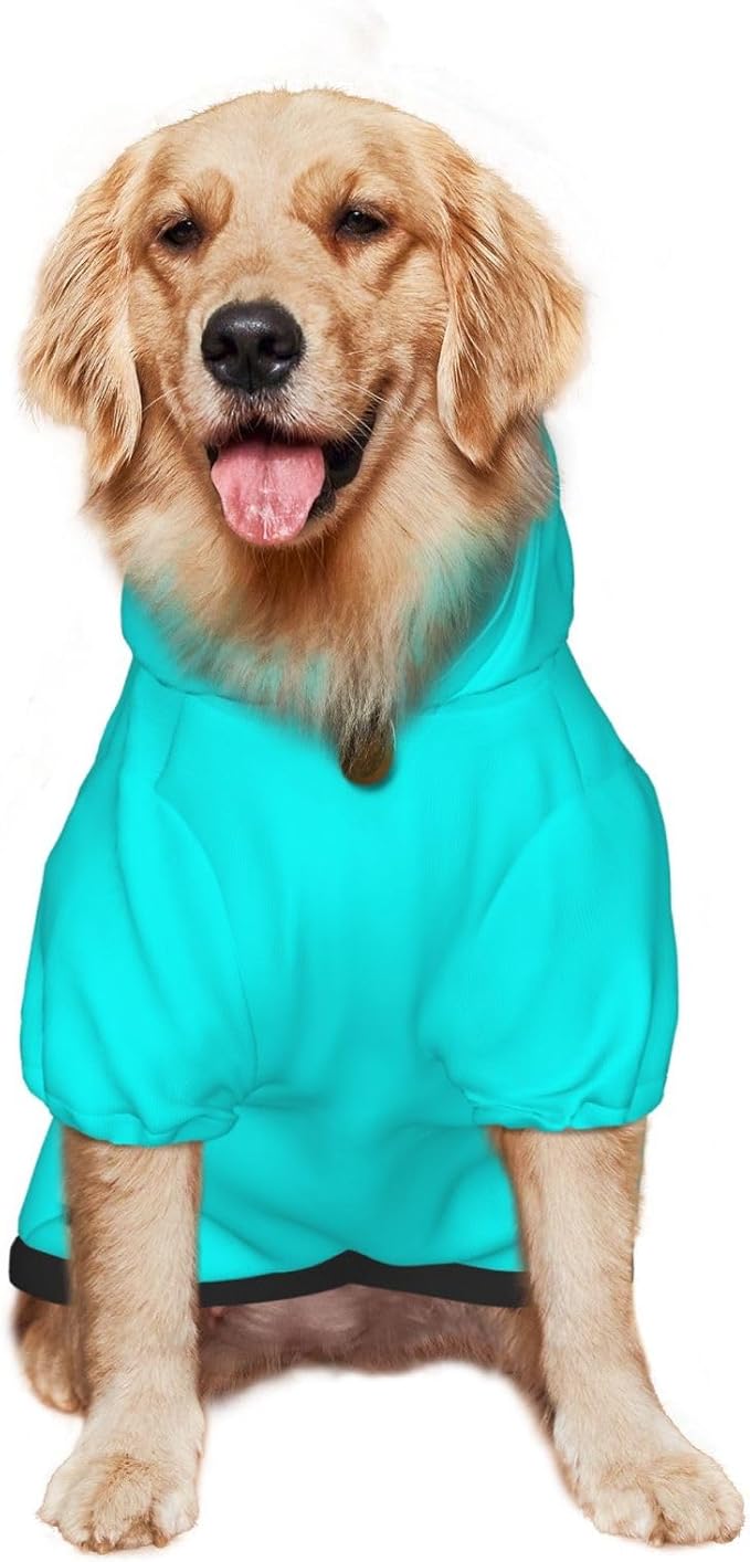 Custom Dog Hoodie Add Your Design Soft & Warm Personalized Photo Text Logo Name Dog Clothes for Puppy Sweatshirt Hooded for Small Medium Large Dogs Girl/Boy Cats Cyan