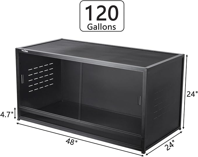 PVC Reptile Enclosure 8x2x2FT Large Reptile TerrariumTempered Glass Doors Habitat 240 Gallon for Bearded Dragon Gecko Lizard Snake, Wide Breeding Lounge Vivarium Area with Combination Lock