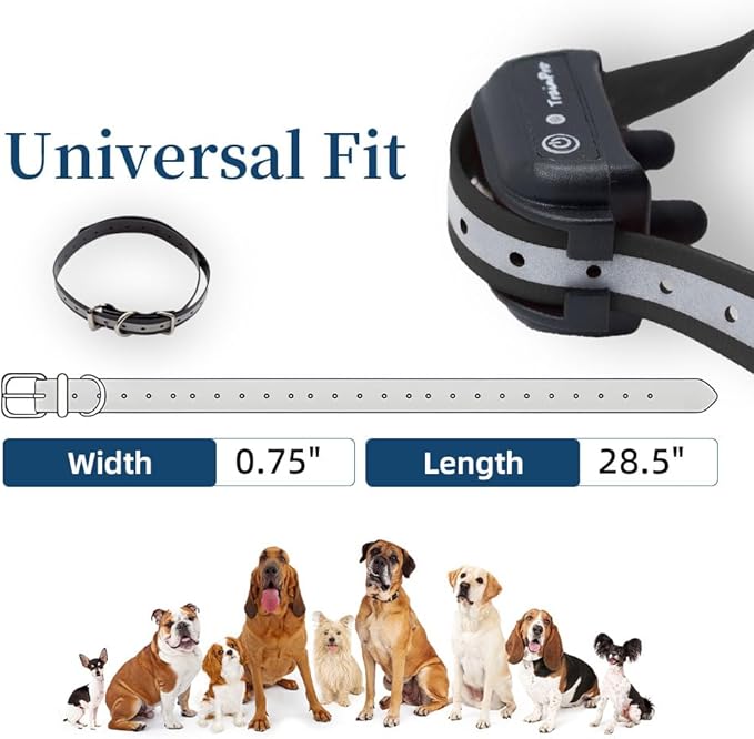 Universal 27 ½” X ¾” Replacement Band Strap for Dog Training Collar - Adjustable Waterproof TPU for Remote E-Collar, Static/Vibration Shock Trainer, Fits Most Bark Control & Obedience Devices