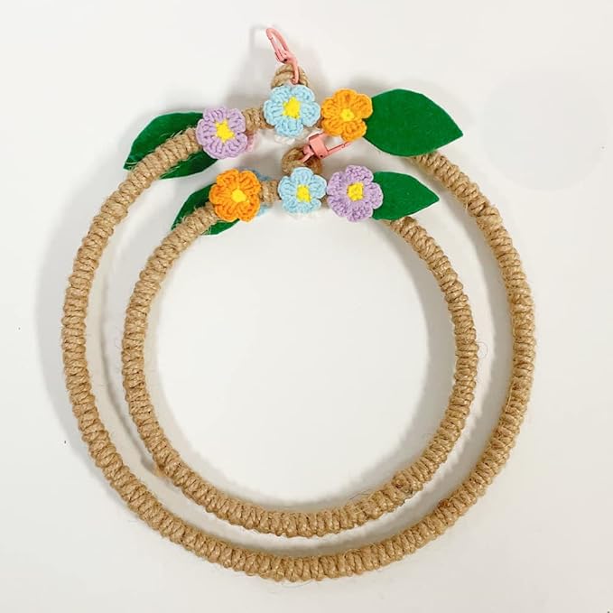 La La Pet® Bird Rope Swing with Hanging Hook Bird Rope Perch Bird Swing Perch Bird Perch Stand Bird Cage Toy for Parrot Budgie Parakeet Cockatiel Cockatoo Conure Large