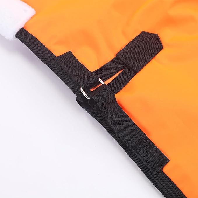 Foal/Mini Horse Size 30"-48" Waterproof & Breathable 300 Denier Winter Turnout Blanket with 150g Polyfill Orange Small