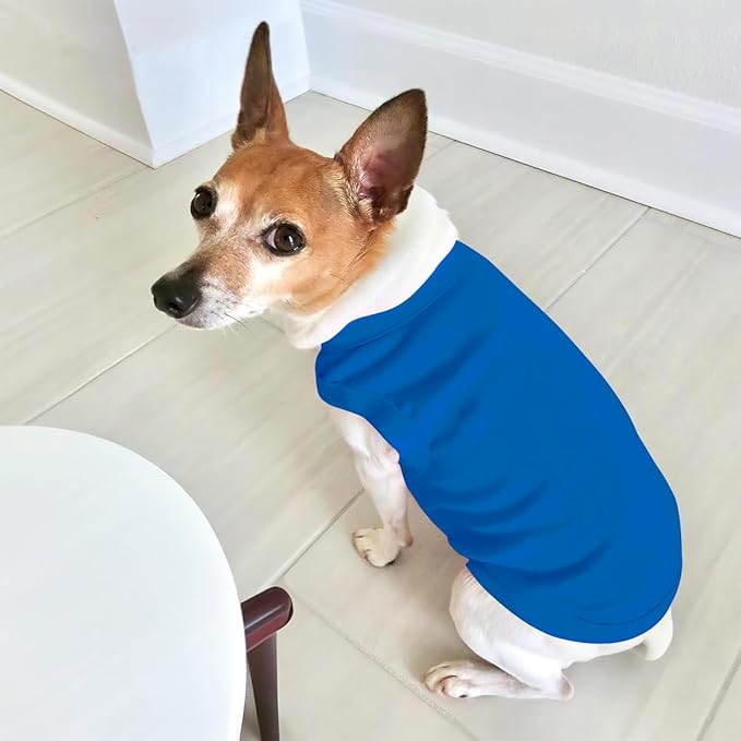 Custom Dog Clothes Shirts for Small Large Dogs Breathable Pet Shirt Customized Image Text Sleeveless Tank Tops for Puppy Cats Customize Pets Apparel Gifts, Blue, XXL
