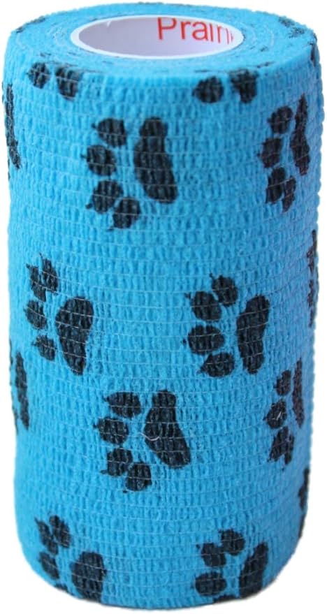Prairie Horse Supply 3 Inch Vet Wrap Tape Bulk (Assorted Paw Prints) (Pack of 6) Self Adhesive Adherent Adhering Flex Bandage Grip Roll Dog Cat