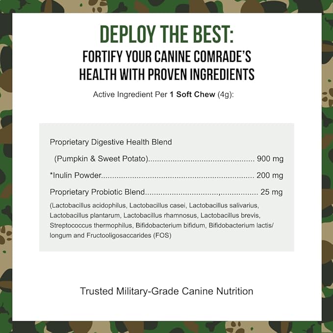 Operation Good Boy Probiotics for Dogs, Digestive Health Supplement for Pets, Daily Probiotic Chews – 90 Soft Treats, Natural Ingredients, Veteran Owned - Beef Flavored