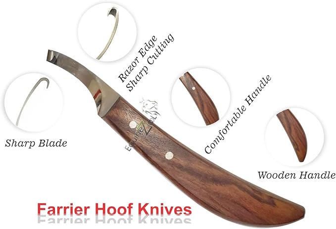Farrier Hoof Knives Set–Professional Left & Right Handed Hoof Trimming Knives with Razor Sharp Stainless Steel Blades,Ergonomic Design for Precision Hoof Care for Farriers&Equestrians