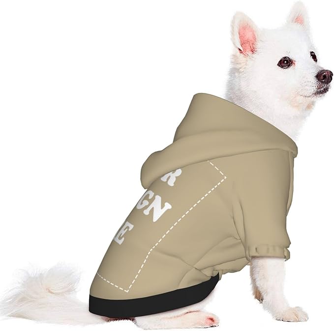 Dog Clothes, Custom Dog Hooded Sweatshirt, Personalized Pet Costume Robe Shirt with Text/Image/Club Name/Pet Shop Logo for Small Medium Large Dogs and Cats, Khaki, S