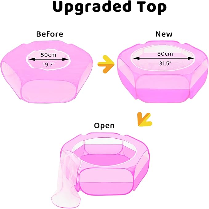 Amakunft Small Animal Pop-Up Playpen with Mesh Cover, 47'' x 23.6'' x 15'' Chicken Brooder Box, Play Pen Indoor Outdoor for Guinea Pigs, Bunny, Rabbits, Kittens