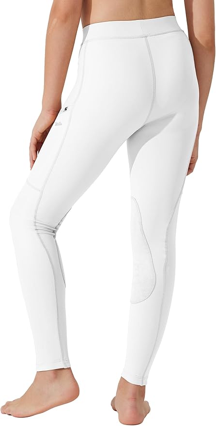 Willit Girls Horse Riding Pants Tights Kids Equestrian Breeches Knee-Patch Youth Schooling Tights Zipper Pockets