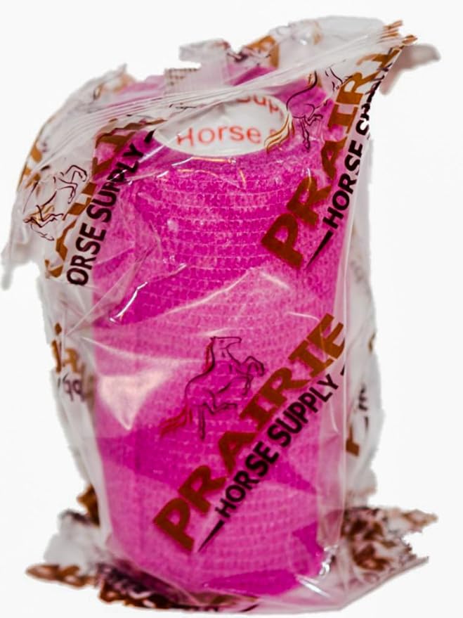 Vet Wrap Tape (Fuchsia) (2 Pack) (3 Inch x 15 feet) Self Adhesive Adherent Adhering Cohesive Flex Self Stick Bandage Grip Roll Dog Cat Pet Horse