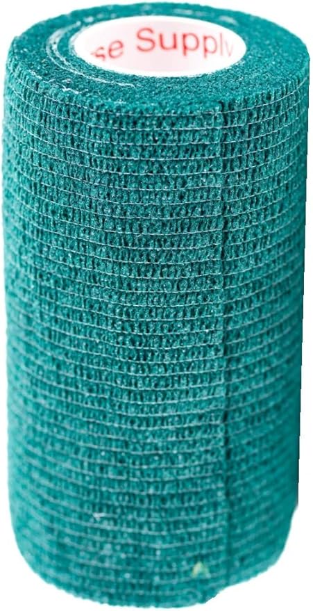 3 Inch Vet Wrap Tape Bulk (Hunter Green) (Pack of 24) Self Adhesive Adherent Adhering Flex Bandage Grip Roll for Dog Cat Pet Horse