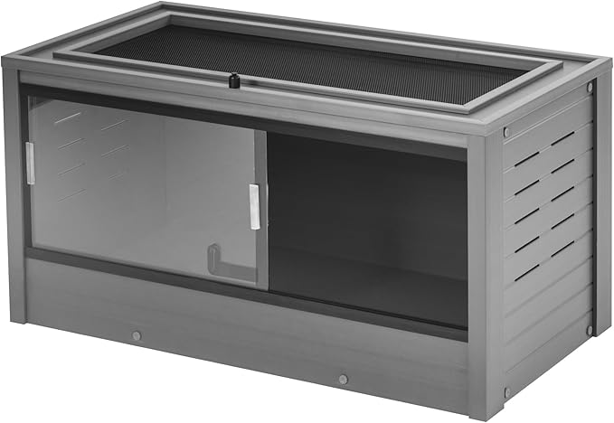 New Age Pet ECOFLEX Two Medium Reptile Enclosures with Matching Stacker Combo Set in Grey