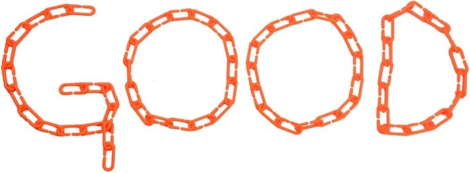 200-Piece Orange Plastic Chain Links & Toys - Interlocking C-Clip Bird Cage Accessories for Parakeets, Sugar Gliders, Small Pets (Climbing/Swinging Toys)