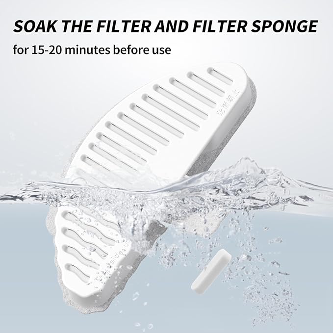 uahpet Official Water Fountain Filters Upgraded 3 Filters & 6 Sponges for 67oz/2L Automatic Pet Fountain