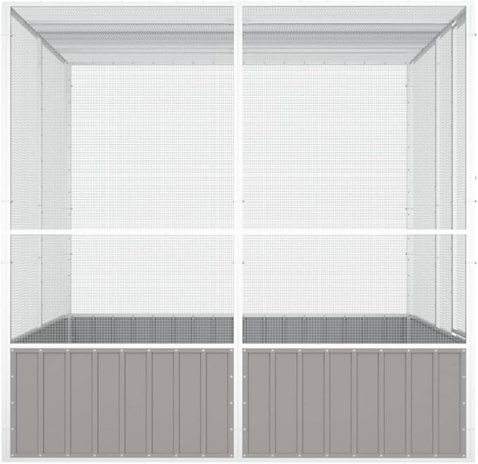 Steel Bird Cage, Large Flight King Bird Cage, Gray 84.1"x85.6"x83.3"