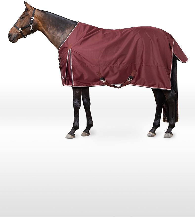 HORZE Glasgow Light Weight Waterproof Turnout Horse Sheet (No Fill) - Burgundy - 78 in