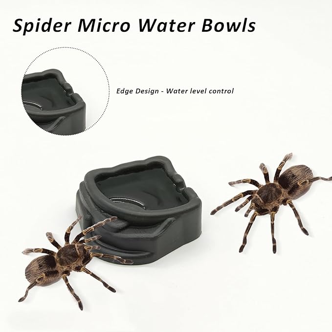 6 Pack Spider Micro Water Bowls, Mini Resin Dish for Tarantula, Spider, Millipede and Tiny Reptiles, Food/Water Dish for Enclosure Accessories(1.65" D, 0.59" H)