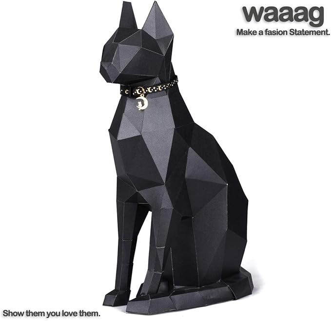 waaag Cat Collars, Gold Moons and Stars Cat Collar, Safety Breakaway Cat Collar, Glow in The Dark (Kitten 6.5"-10" Neck, Black)