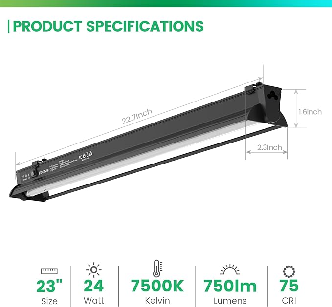 T5 UVB Reptile Light 10.0 HO Combo Kit, 23" UVB Light Adjustable Brightness & UVA UVB, 24W Reptile Lamp for Tropical & Deserts Such as Bearded Dragon