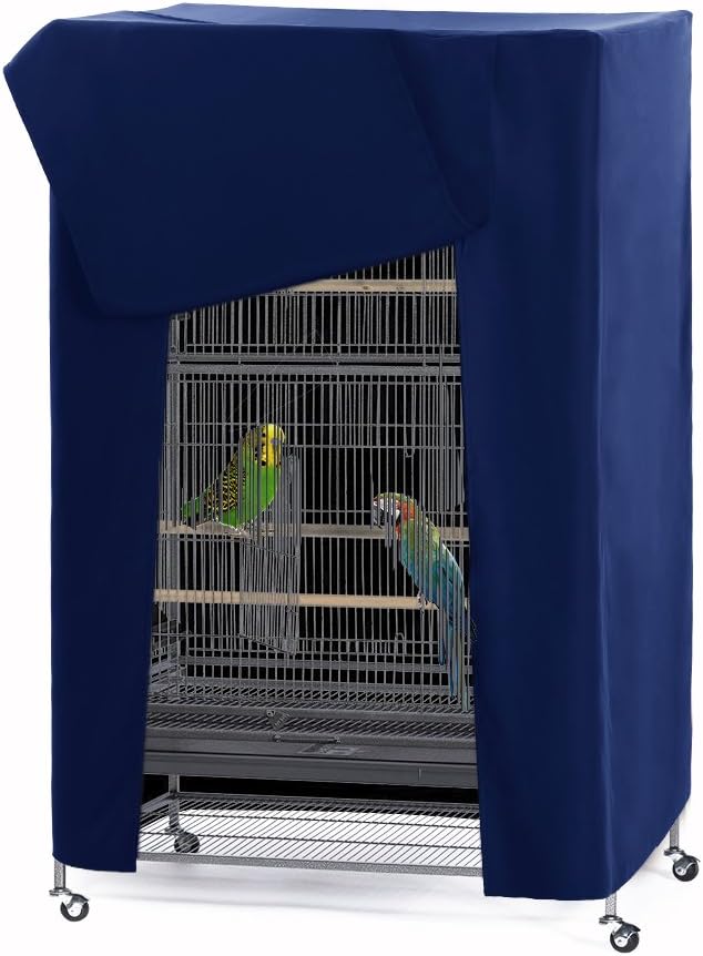 PONY DANCE Pets Product Universal Birdcage Cover Blackout & Breathable Birdcage Cover for Pets' Good Night, Small, Blue, 21 Inches L x 21 W x 28 H