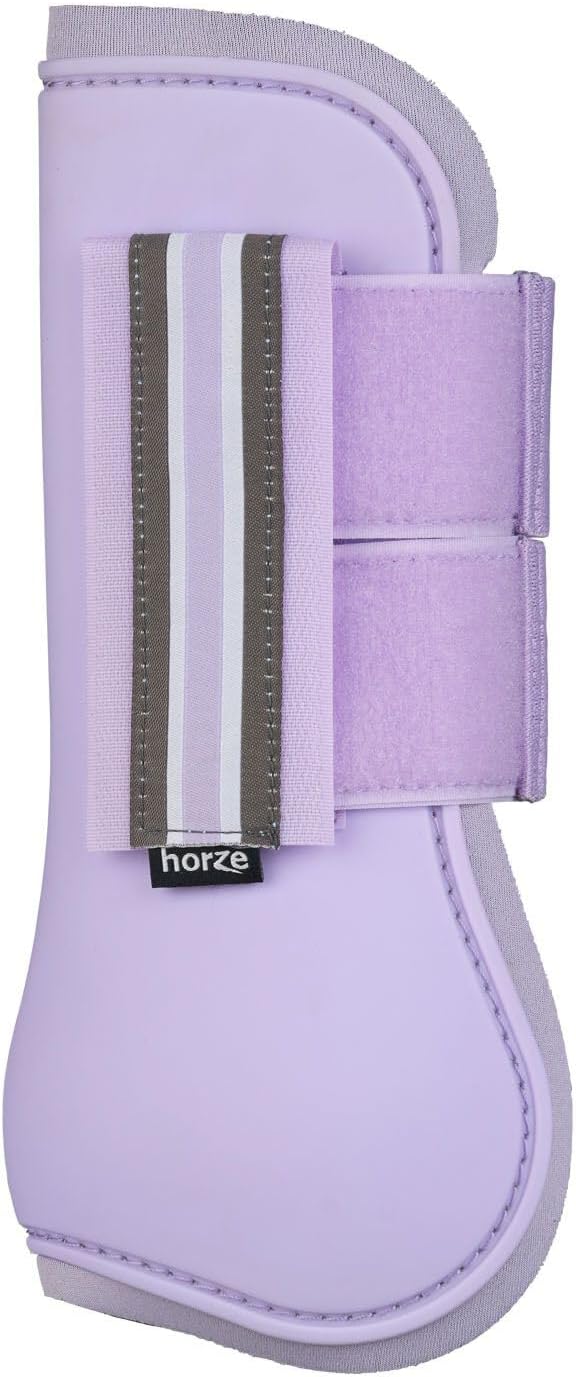 HORZE Adepto Open Front Tendon Boots | Durable Shell with Neoprene Lining - Languid Lavender Purple - Warmblood