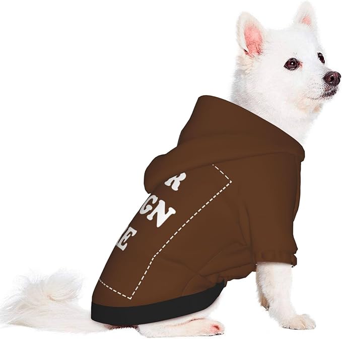 Personalized Chihuahua Dog Hoodie, Custom Pet Warm Sweatshirt Costume with Name Number Photo, Customize ID Clothes for Pupppy Kitten Dogs Cats, Chocolate, XL