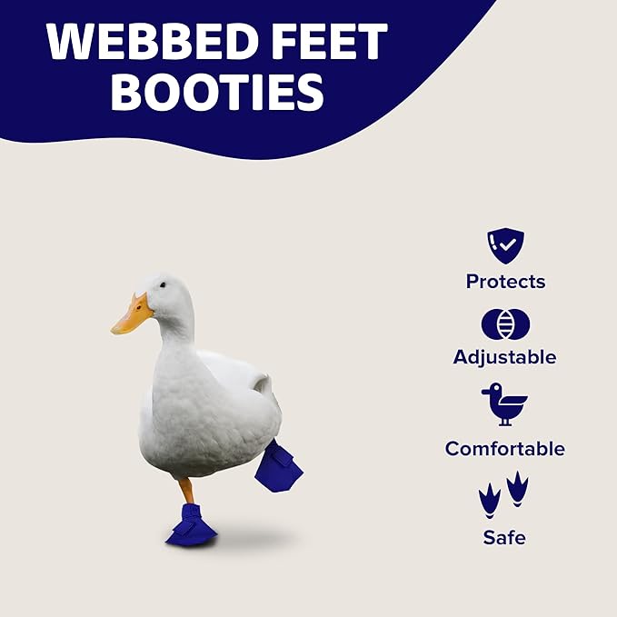 Duck Shoes for Injured Feet – Protective Neoprene Footwear for Ducks, Protective Shoes for Birds with Injured feet, Bumblefoot Relief - Small, 2.5’’ Max. Inside Width - Royal Blue