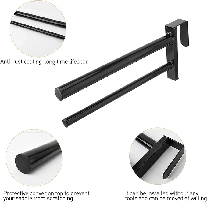 2PCS Saddle Rack,Heavy Duty Portable Saddle Rack Stand Removable Saddle Stand with 2 Bars for English and Western Saddles