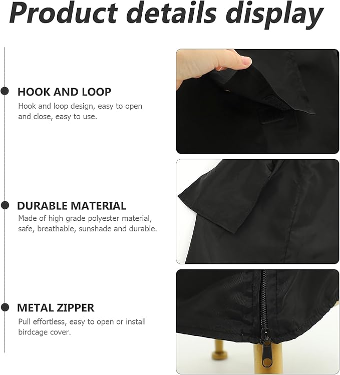POPETPOP Bird Cage Covers for Night - Breathable, Washable Parrot & Parakeet Cage Protector