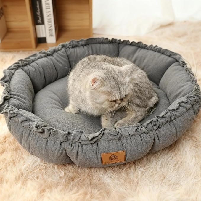 AYONS Pet Pad for Cats & Small Dogs - Deep Gray & Dark Green, S/M/L Sizes, Soft Comfortable Sleeping Cushion, Non-Slip Bottom Rest Bed, Washable Indoor Cuddle Mat