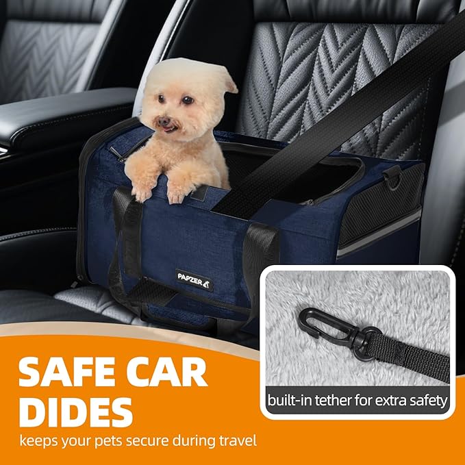 Top Loading Medium Cat Carrier with Private Curtain, Soft-Sided Small Pet Travel Crate Veterinarian, Teacup Poodle Dog Kennel Bag Suitcase Luggage Sleeve, 18x11x11 Inch Navy