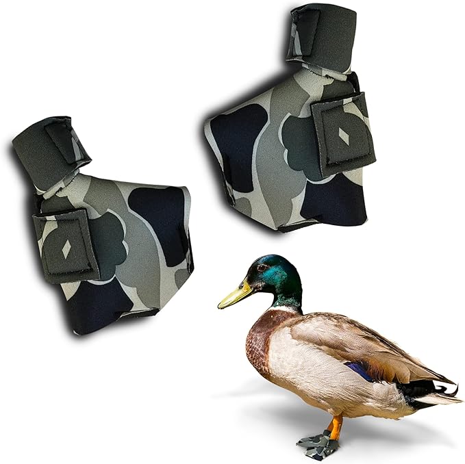 Duck Shoes for Injured Feet – Protective Neoprene Footwear for Ducks, Protective Shoes for Birds with Injured feet, Bumblefoot Relief - XL, 5.75” Max. Inside Width - Gray Camouflage