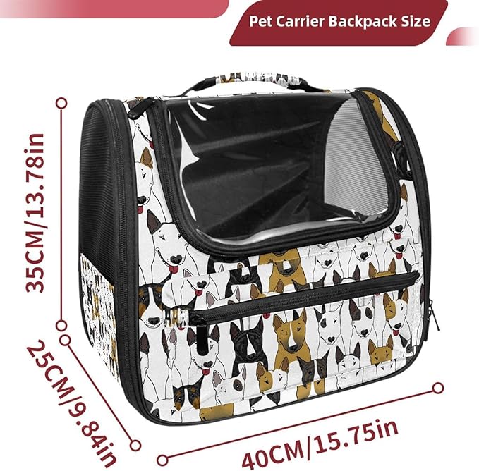 Colorful Bull Dogs Pet Carrier Soft Sided Carrier for Small Medium Cats Dogs
