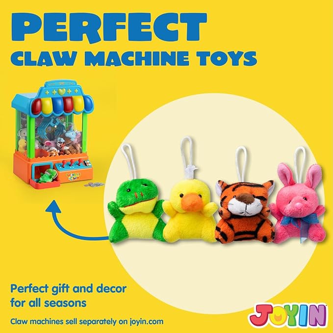 JOYIN 36 Pack Mini Animal Plush Toy Assortment (36 Units 3" Each),Bulk Stuffed Animals Party Favors for Kids, Small Animals Plush Keychain Decoration, Carnival Prizes, Christmas Party Favors