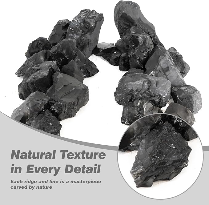 Unocho Fish Tanks Stone 20lb Natural Black Slate Rocks for Aquariums Paludarium Decorative Aquascaping Stone for Reptile Terrariums Bonsai Gardens Indoor Outdoor(3"-9"-8pcs)