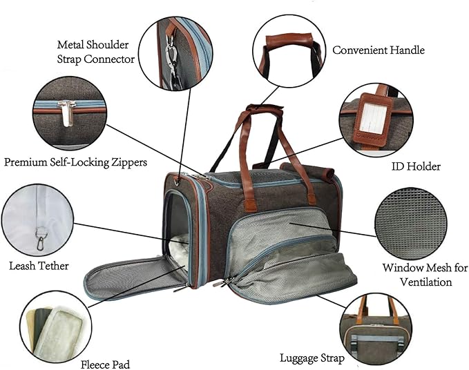 Mr. Peanut's Gold Series Big Apple XL Size Airline Compliant Expandable Pet Carrier V3.0 (Charcoal Ash)
