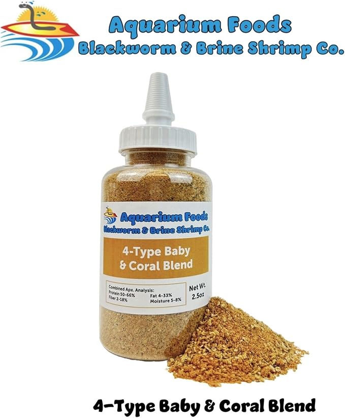 Aquatic Foods Inc. 4-Type Mixed Blend of Cyclops, Daphnia, Rotifers, Ready to Eat Brine Shrimp Eggs for Tropical Fish Fry, Babies, Guppies, Tetras, Bettas, Nano Fish…2.5oz Squeeze Bottle