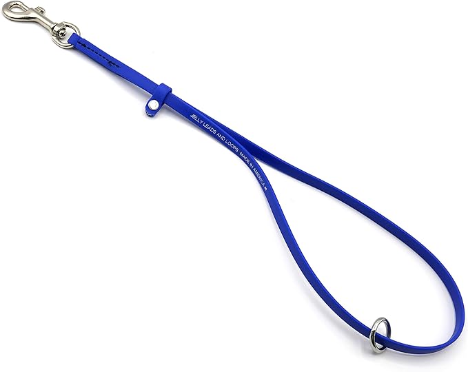Jelly Pet Grooming Loop for Dogs, Groomers Helper, BioThane Material is Easy to Clean, Waterproof & Durable Noose Loop, Fits Most Pet Grooming Tubs/Tables/3/8”x24” W/Ring Royal Blue
