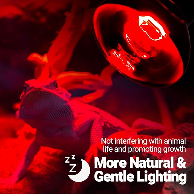 REPTI ZOO 150W Infrared Heat Lamp Bulb for Reptile, 2 Pack Infrared Basking Spot Light for Reptiles & Amphibian,Bearded Dragon, Leopard GeckoTurtle,Lizard, Chickens | Pet Brooders Heat Lamp