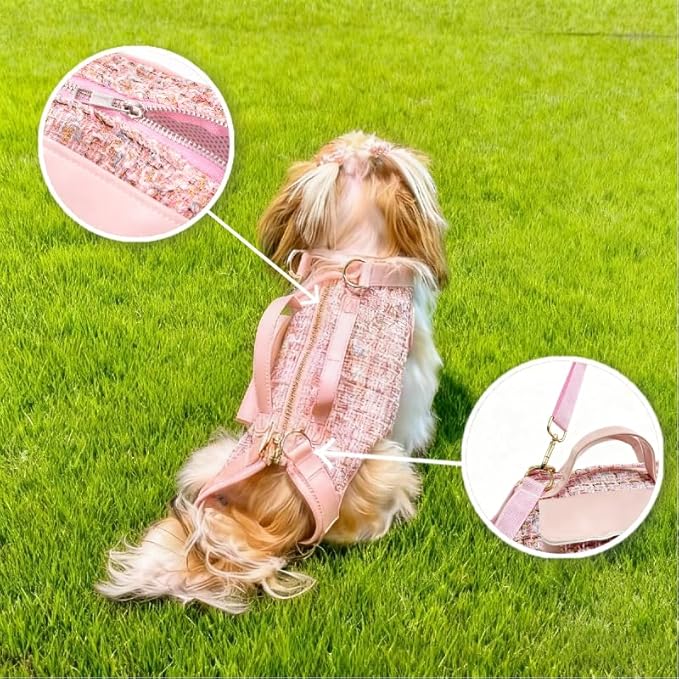 Dog Lift Harness Backpack for Small Dogs, Adjustable Straps Dog Sling Carrier for Hiking, Travel, Outdoor – Purple Large
