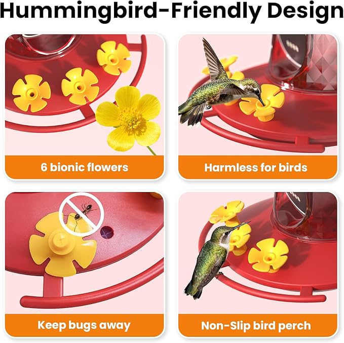 Smart Hummingbird Feeder Camera with AI Identification, 2.5K HD & Color Night Vision, Solar Powered Outdoor, IP66 Weatherproof – Garden Decor & Gift for Bird Lovers