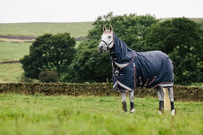 LeMieux Kudos 200g Turnout Blanket - 1680Denier Waterproof Outer - Detachable Neck Inlcluded - Navy - 72"