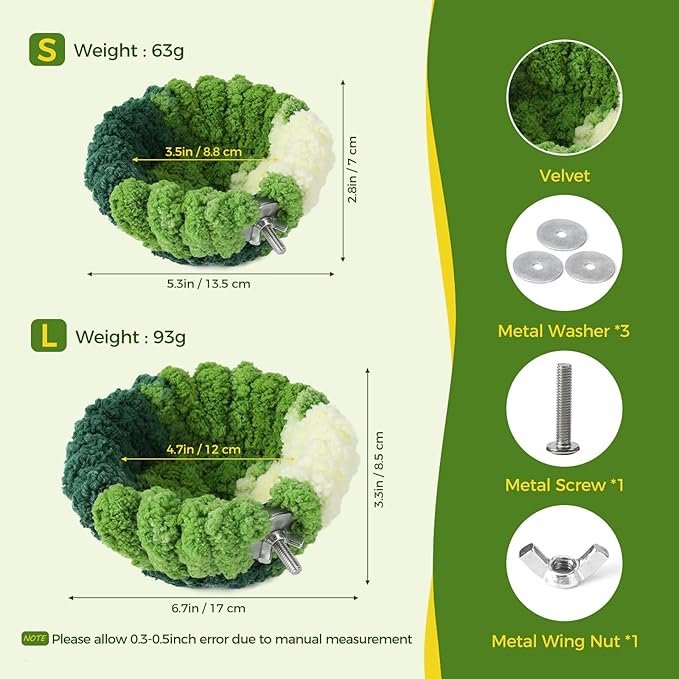 Bird Nest for Cage,Plush Hanging Bird Bed for Parakeet,Breeding Bird House for Conure,Budgie,Cockatiel,Lovebird,Canary,Finch,Hamster,Small Pets,Warm Nest(Green, L)
