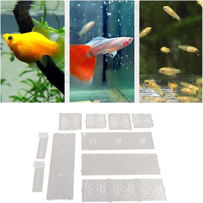 Fish Breeding Box, Acrylic Transparent Fish Breeding Isolation Box Aquarium Hatchery Incubator Holder Fish Separation Breeder Box, with Hook and Sucker Design (30CM*10CM*10CM)