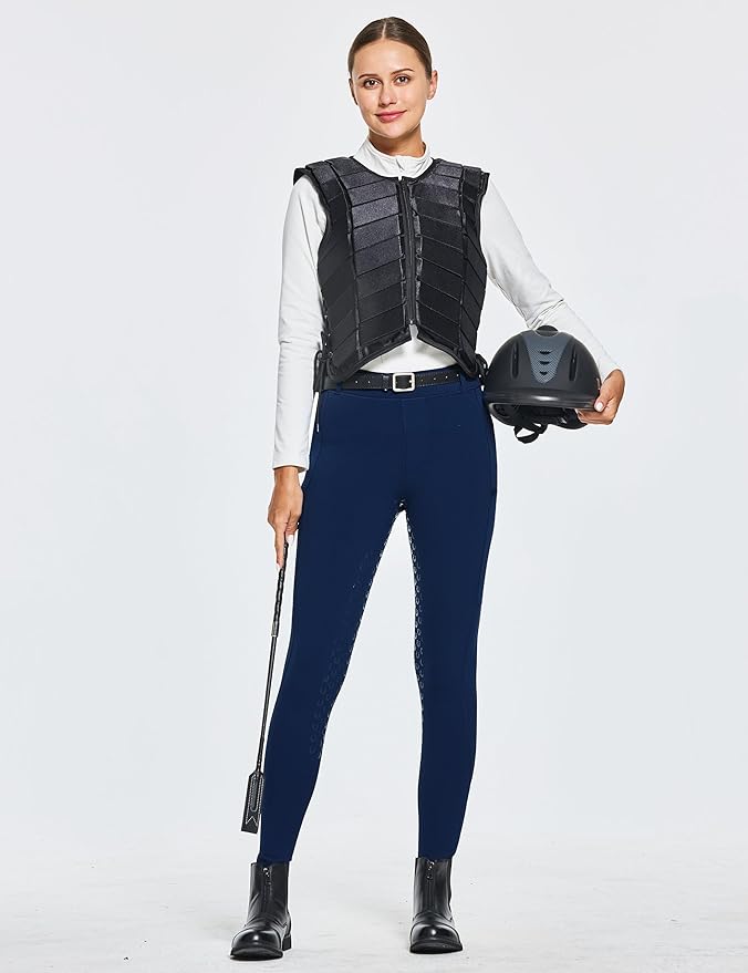 FitsT4 Sports Women's Winter Horse Riding Pants with Zipper Pockets Full Seat Riding Tights Fleece Lined Equestrian Breeches
